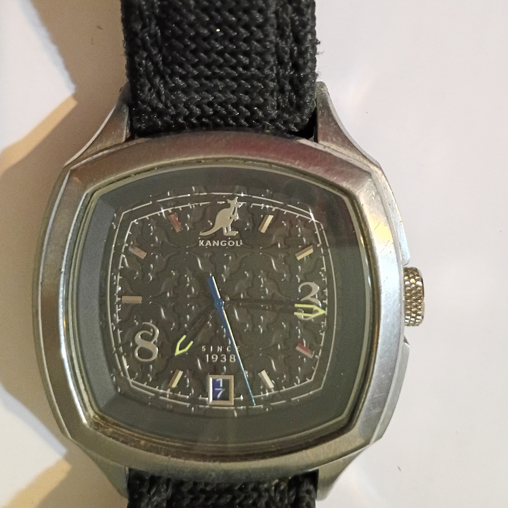 Kangol Silver and Black Men's Watch